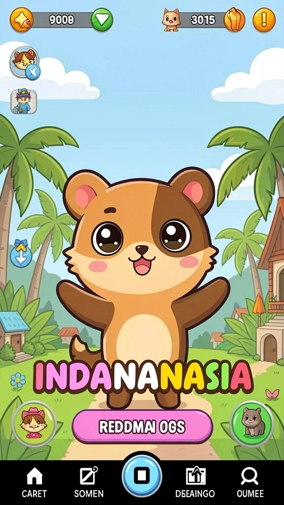 Tampilan awal game dengan karakter menarik.
