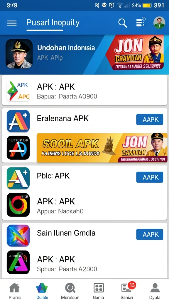 Tampilan awal yang menarik dan intuitif.