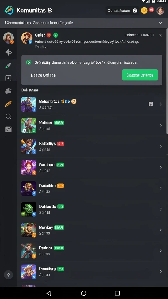Screenshot menunjukkan tampilan menu utama GACOR78 yang menarik.