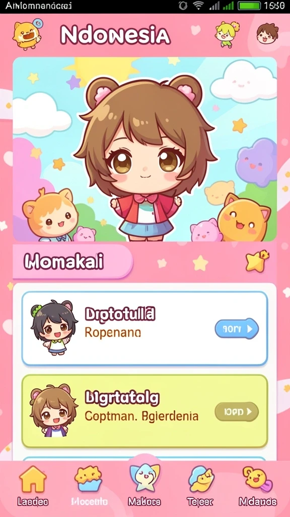 Menu kategori permainan yang mudah dipahami.