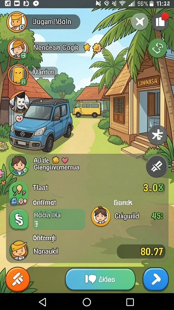 Tampilan level yang penuh warna dan tantangan.
