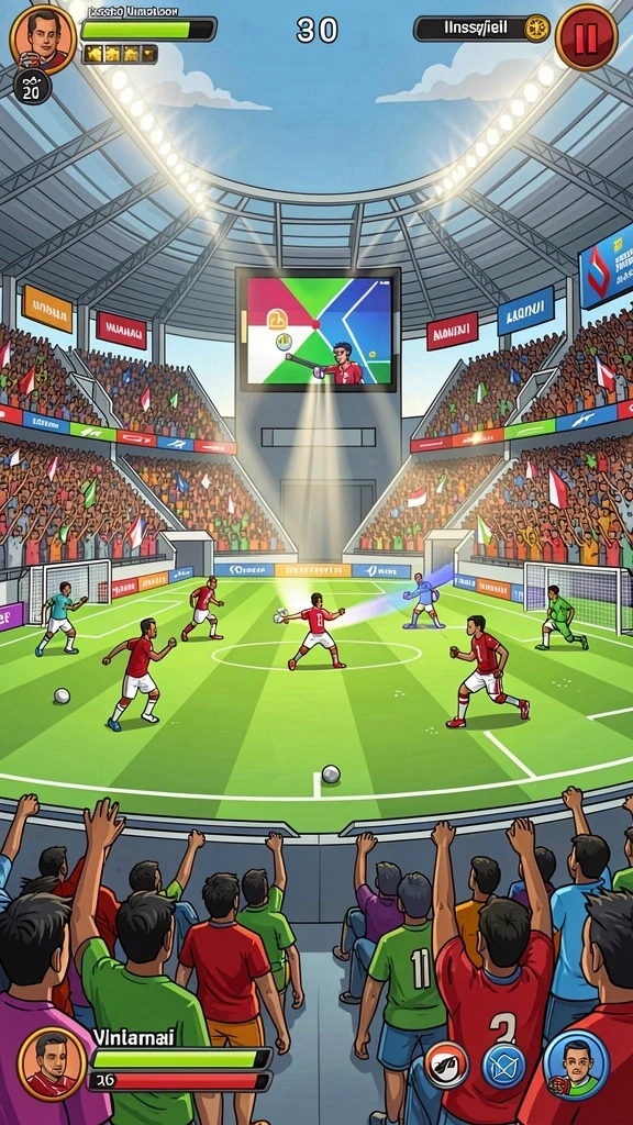 Screenshot dari pertarungan epic melawan monster.