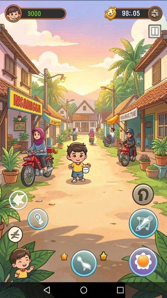 Tampilan grafis yang menakjubkan dari karakter utama.