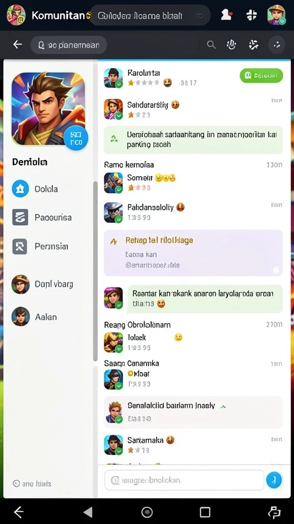Tampilan utama permainan dengan antarmuka yang mudah digunakan.