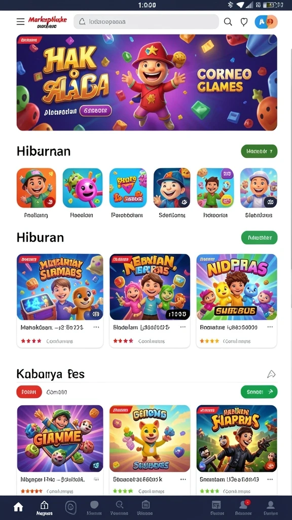 Berbagai pilihan game yang seru dan menantang.